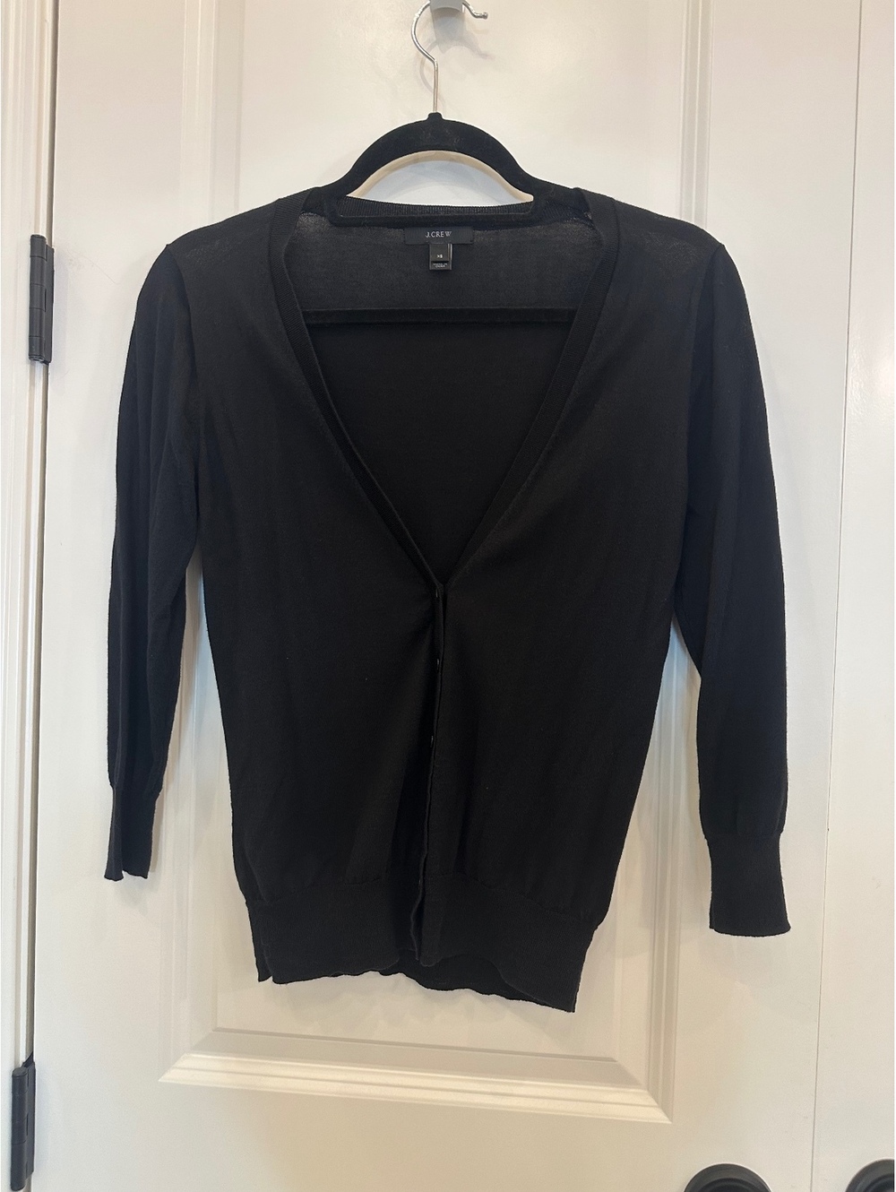 J.Crew Black 100% Cotton V-Neck Cardigan Sweater XS Lightweight Classic [COPY]